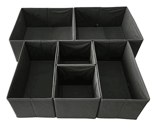 Sodynee Foldable Drawer Organizer, 6 Pack, Grey