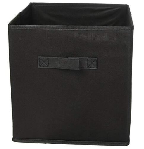 New Foldable Cloth Storage Cube Basket, Set of 6, Black