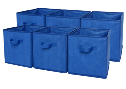 Sodynee Foldable Cloth Storage Cube, 6 Pack, Blue
